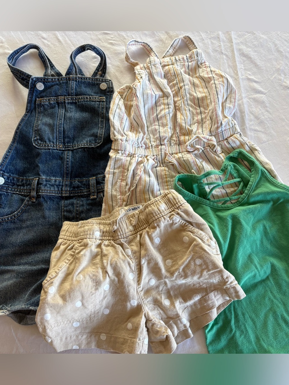 ☀️ OLD NAVY Girls Size 8 Summer Lot (4 Pcs) Shortalls Romper Tank Shorts 🌸
